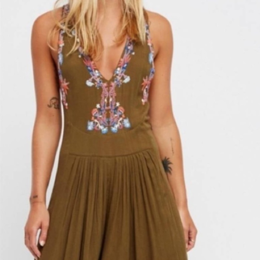 Free People Gauzy Embroidered Jumpsuit